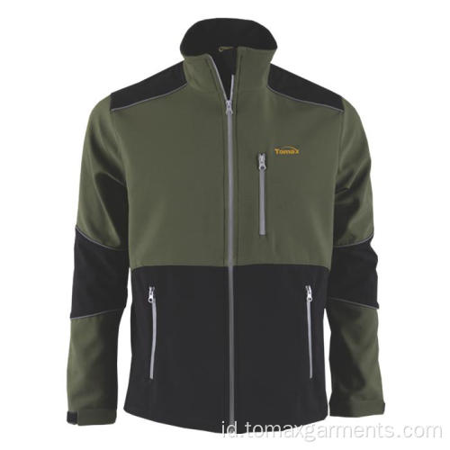 290gsm hijau dengan Jaket Softshell hitam